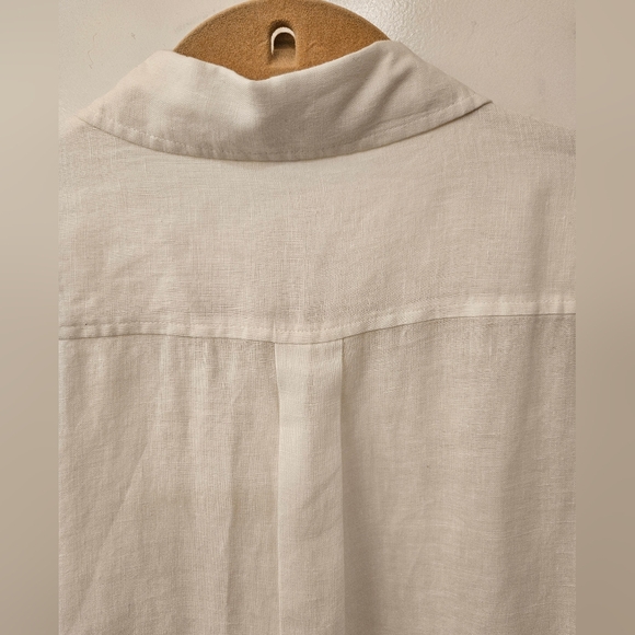 NWT - Linen Ellen Tracy White Button Down Shirt - Size XL - Picture 10 of 12
